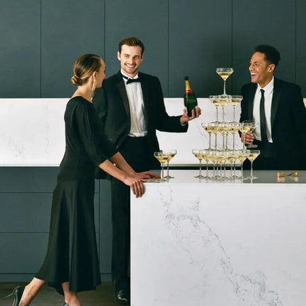 Caesarstone 5151 Empira White Polished White Quartz with Subtle Veining - Plumbing Market