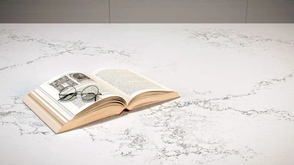 Caesarstone 5151 Empira White Polished White Quartz with Subtle Veining - Plumbing Market