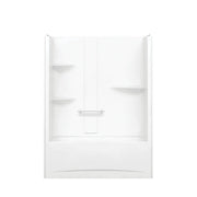 Camelia TS-6032 Acrylic Alcove Left-Hand Drain One-Piece Tub Shower in White - Plumbing Market