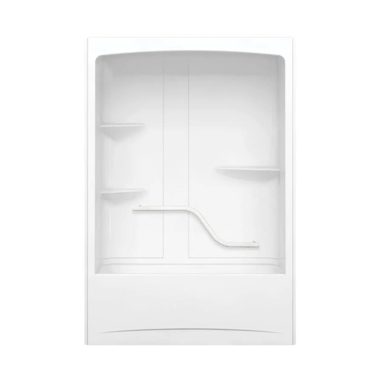 Camelia TSR-6032 Acrylic Alcove Left-Hand Drain One-Piece Tub Shower in White - Plumbing Market