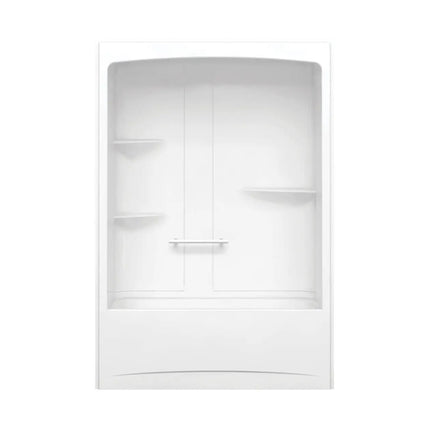 Camelia TSR-6032 Acrylic Alcove Left-Hand Drain One-Piece Tub Shower in White - Plumbing Market