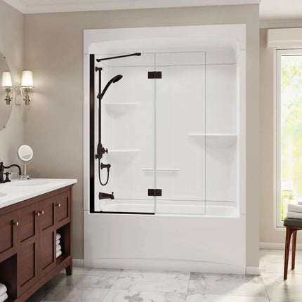 Camelia TSR-6032 Acrylic Alcove Right-Hand Drain Three-Piece Tub Shower in White - Plumbing Market