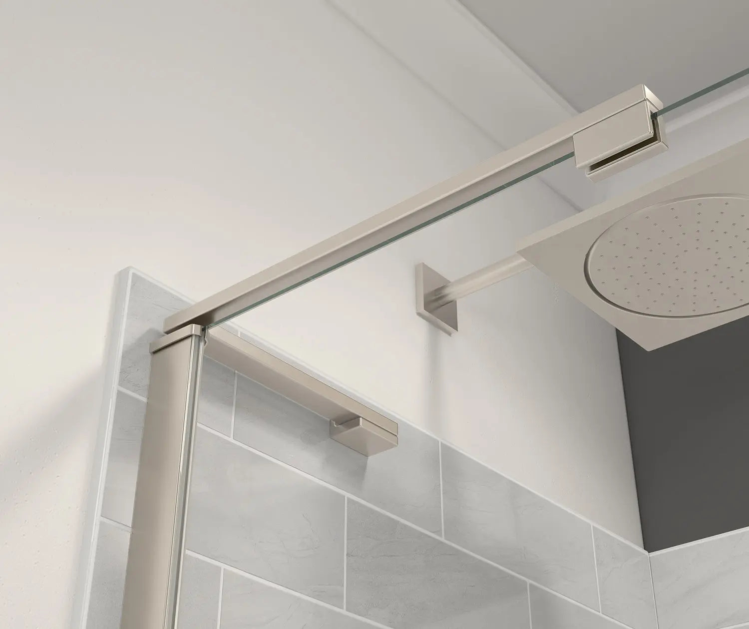 Capella 78 32 ½-35 ½ x 78 in. 8 mm Pivot Shower Door for Alcove Installation with GlassShield® glass in Brushed Nickel - Plumbing Market