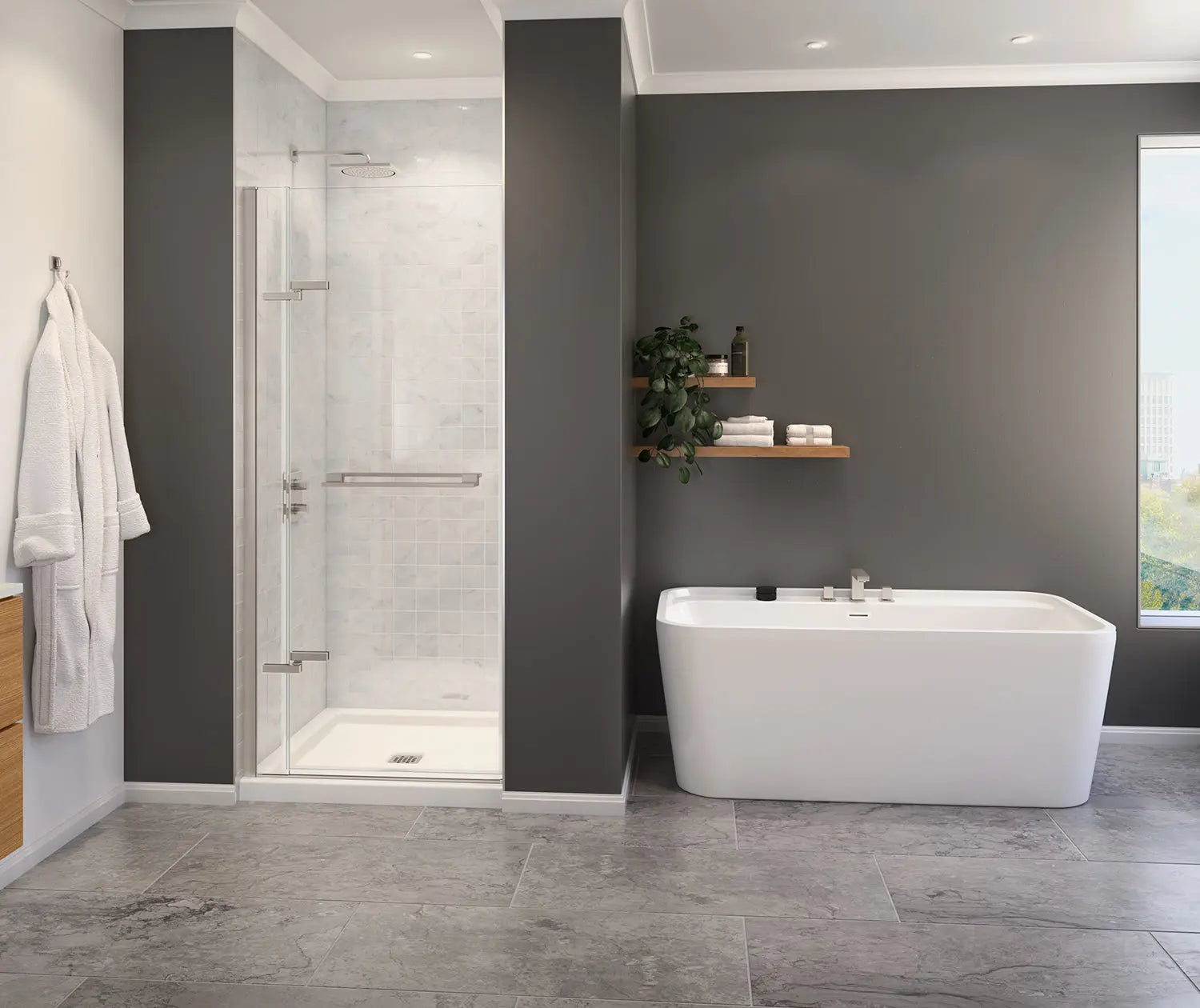 Capella 78 32 ½-35 ½ x 78 in. 8 mm Pivot Shower Door for Alcove Installation with GlassShield® glass in Brushed Nickel - Plumbing Market