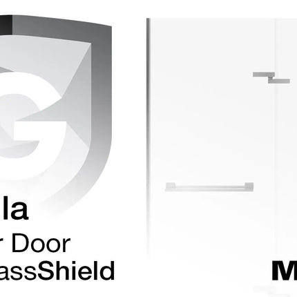Capella 78 32 ½-35 ½ x 78 in. 8 mm Pivot Shower Door for Alcove Installation with GlassShield® glass in Chrome - Plumbing Market