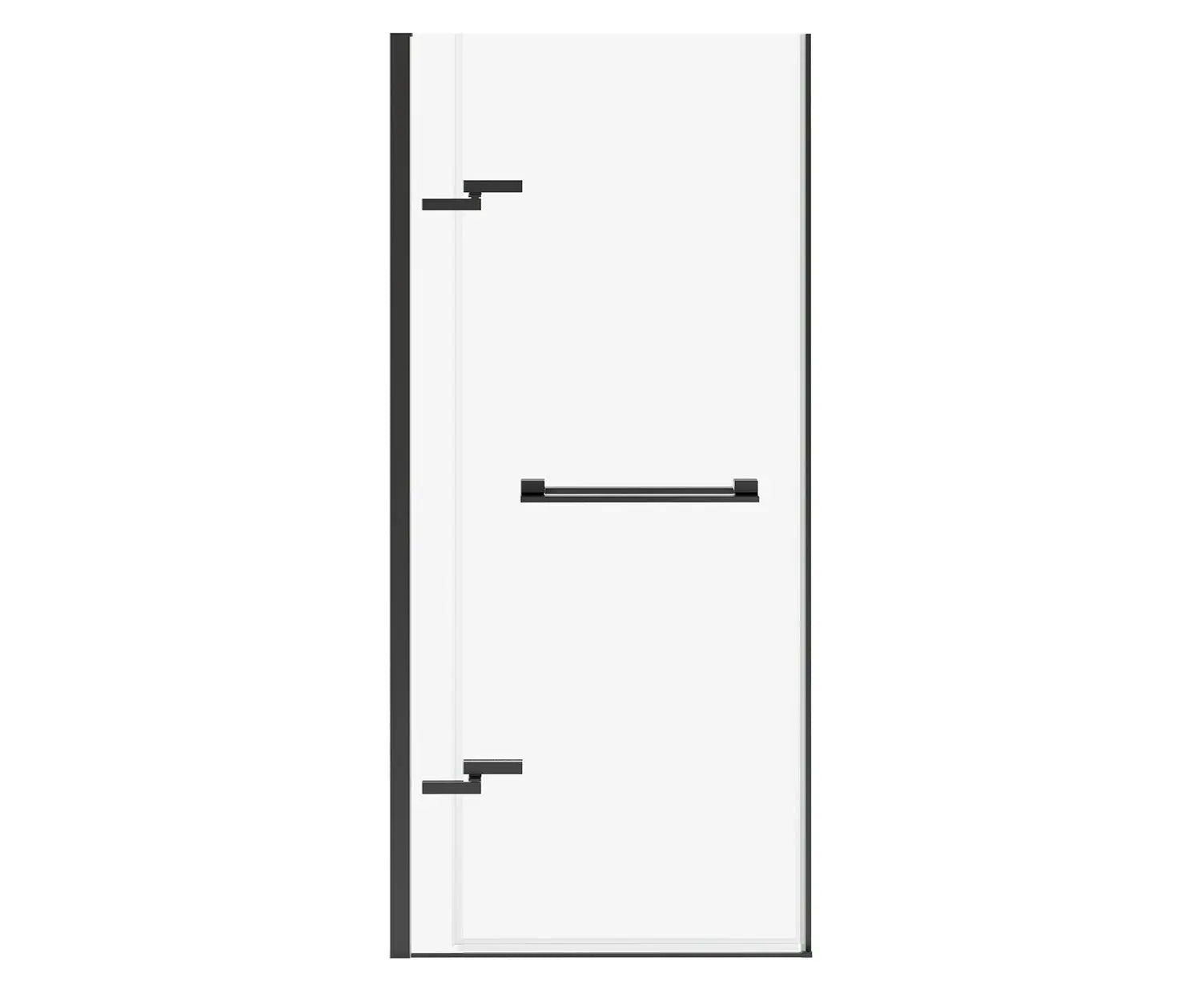 Capella 78 32 ½-35 ½ x 78 in. 8 mm Pivot Shower Door for Alcove Installation with GlassShield® glass in Matte Black - Plumbing Market