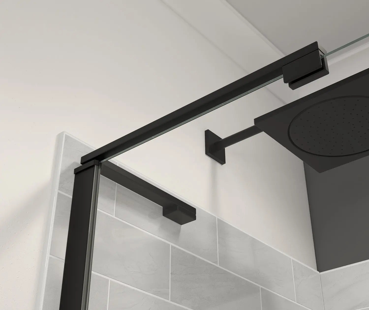 Capella 78 32 ½-35 ½ x 78 in. 8 mm Pivot Shower Door for Alcove Installation with GlassShield® glass in Matte Black - Plumbing Market