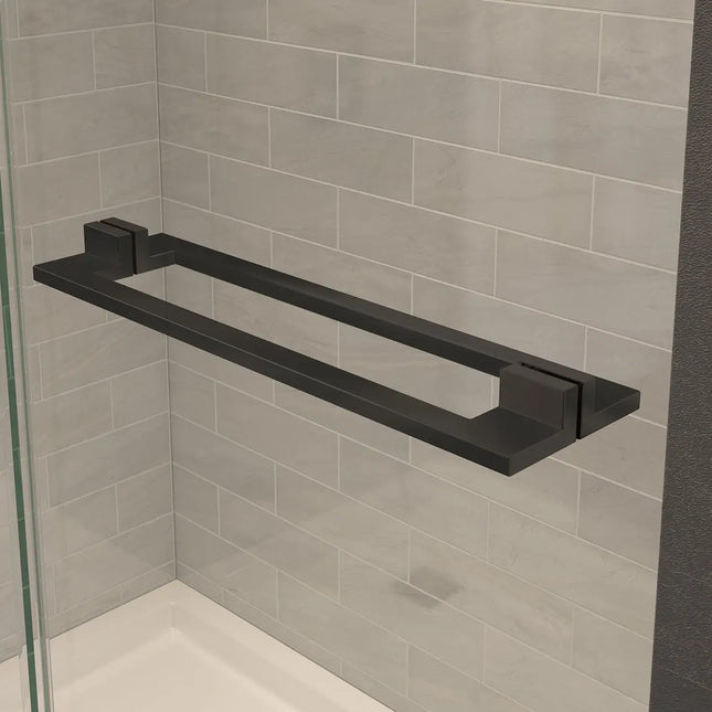Capella 78 32 ½-35 ½ x 78 in. 8 mm Pivot Shower Door for Alcove Installation with GlassShield® glass in Matte Black - Plumbing Market