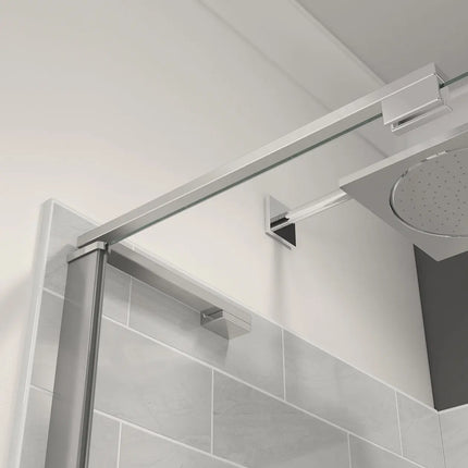 Capella 78 44-47 x 78 in. 8 mm Pivot Shower Door for Alcove Installation with GlassShield® glass in Chrome - Plumbing Market