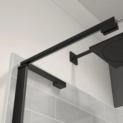 Capella 78 56-59 x 78 in. 8 mm Pivot Shower Door for Alcove Installation with GlassShield® glass in Matte Black - Plumbing Market