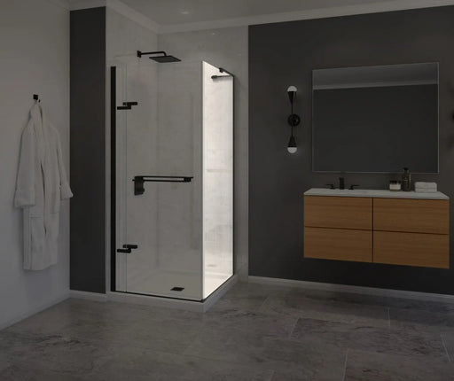 Capella 78 Return Panel for 32 in. Base with GlassShield® glass in Matte Black - Plumbing Market