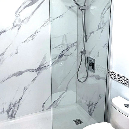 Capella 78 Screen and Return Panel for 36 in. Base with GlassShield® glass in Chrome - Plumbing Market