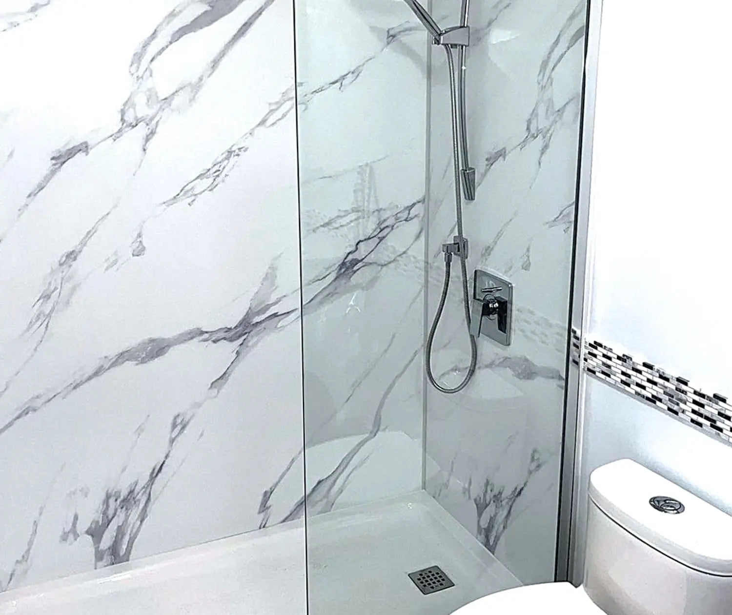 Capella 78 Screen and Return Panel for 36 in. Base with GlassShield® glass in Chrome - Plumbing Market