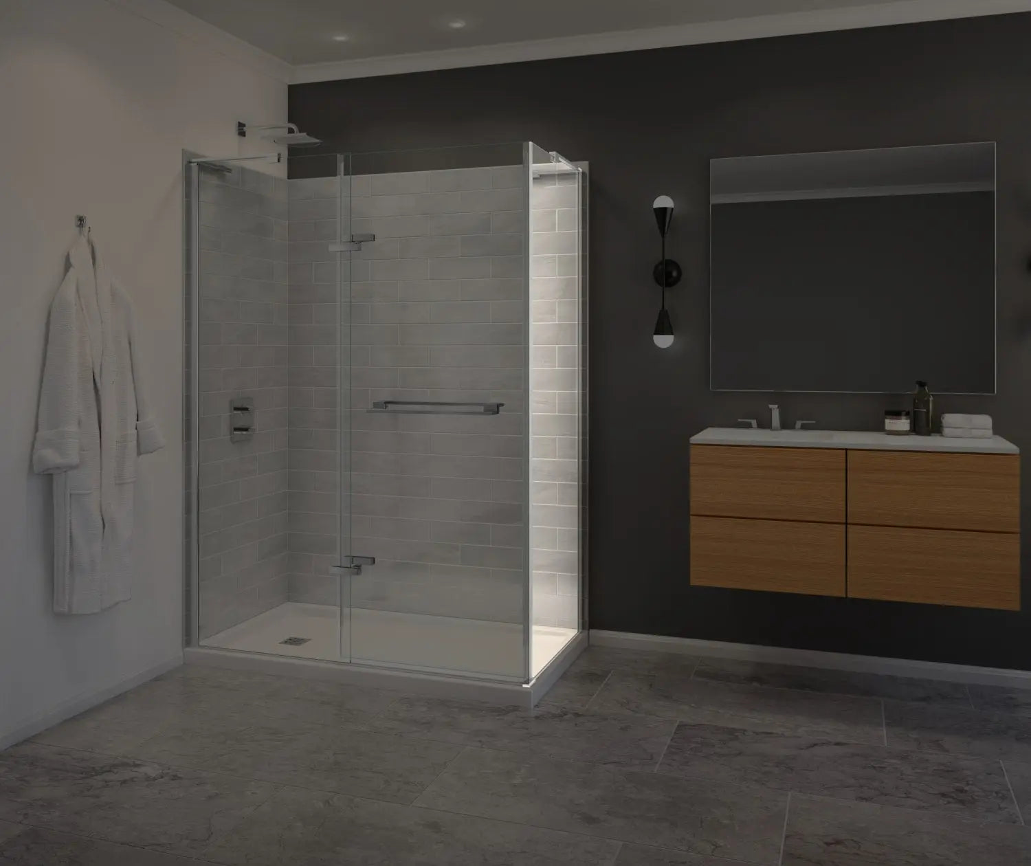 Capella 78 Screen and Return Panel for 36 in. Base with GlassShield® glass in Chrome - Plumbing Market