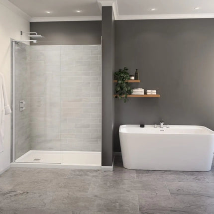 Capella 78 Screen and Return Panel for 36 in. Base with GlassShield® glass in Chrome - Plumbing Market