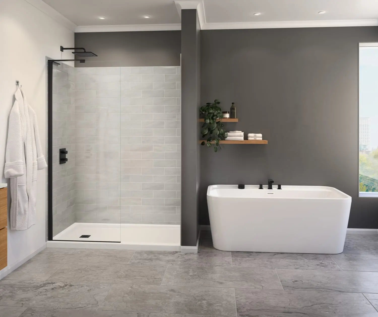 Capella 78 Screen and Return Panel for 36 in. Base with GlassShield® glass in Matte Black - Plumbing Market
