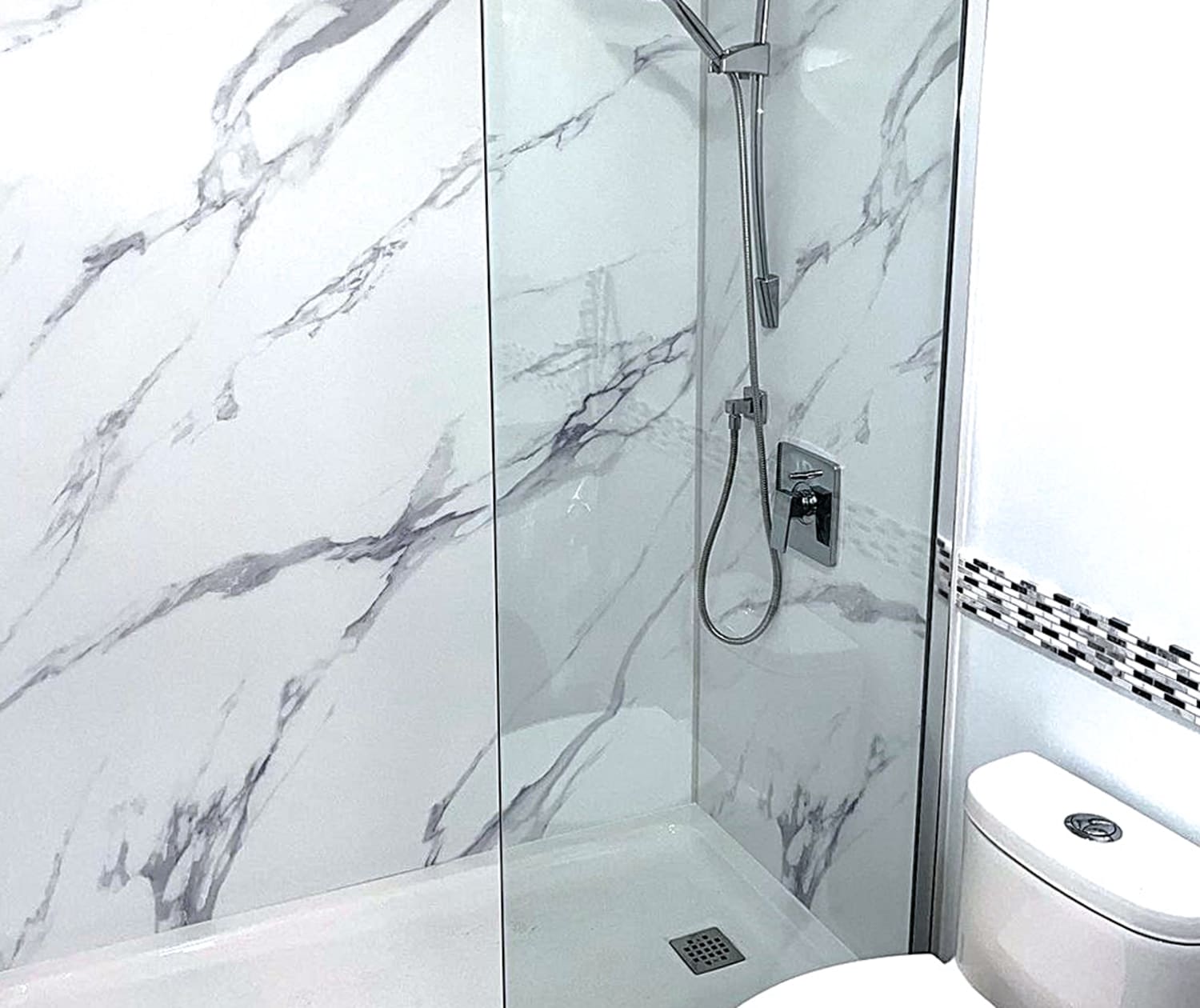 Capella 78 Screen and Return Panel for 36 in. Base with GlassShield® glass in Chrome - Plumbing Market