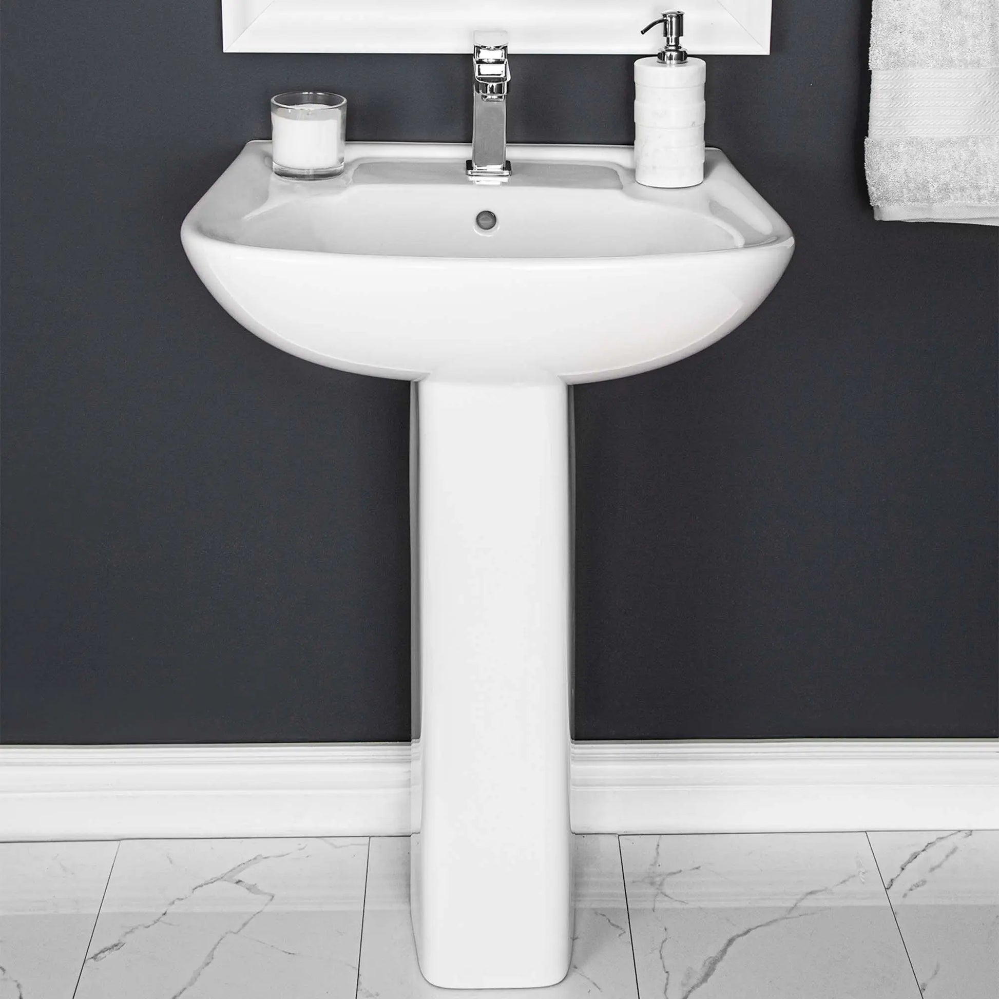 Caprice 4" Cc Pedestal Basin With Leg - 4340dmxw - Plumbing Market