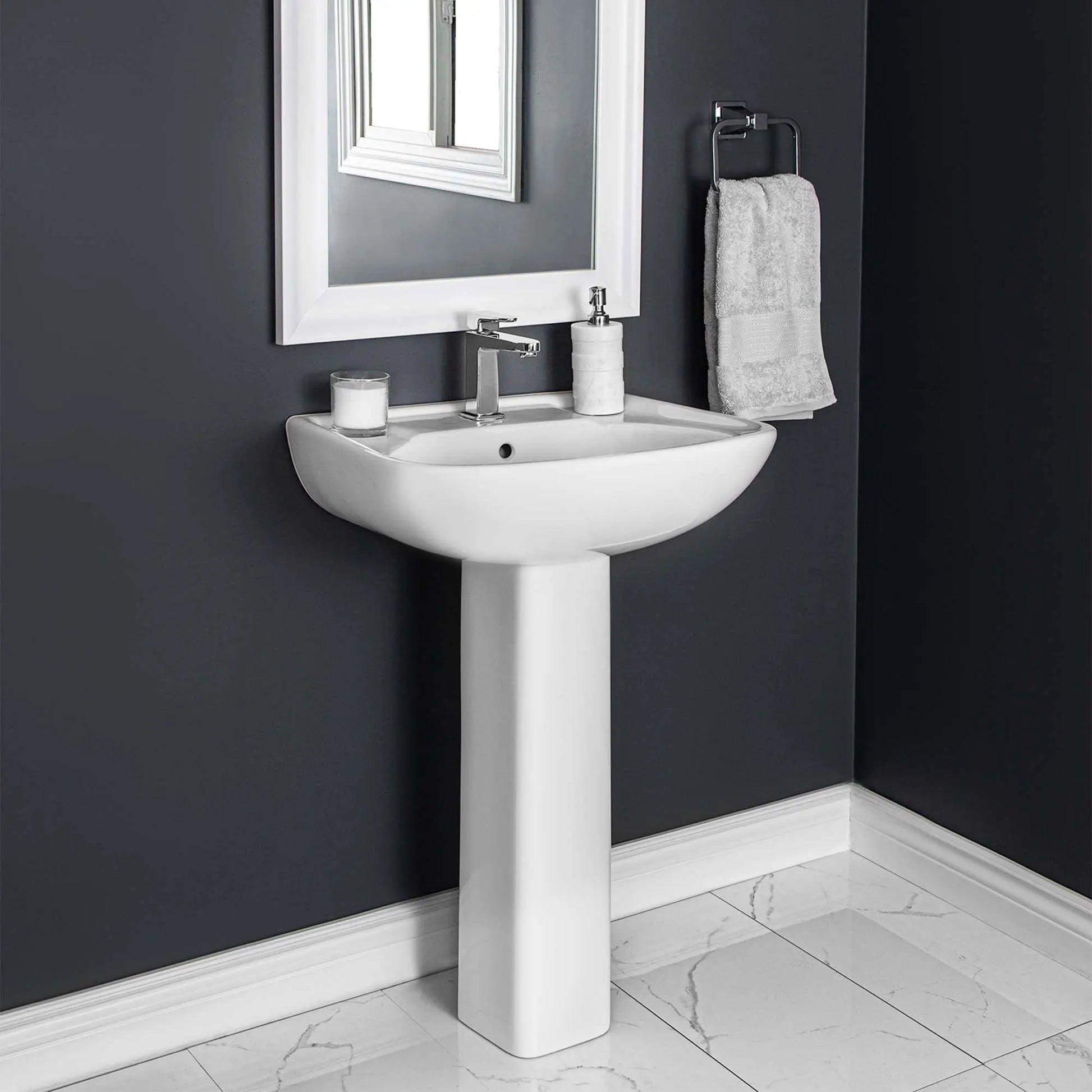 Caprice 4" Cc Pedestal Basin With Leg - 4340dmxw - Plumbing Market