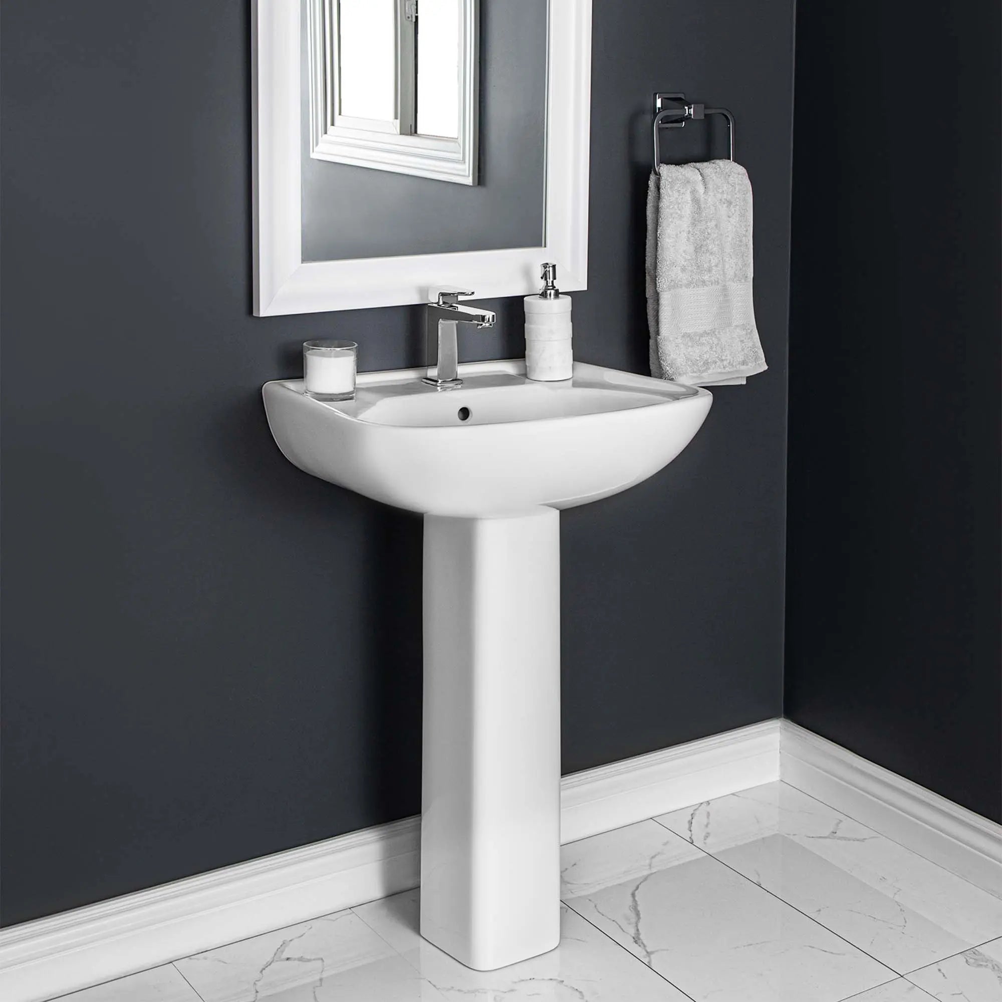 Caprice 4" Cc Pedestal Basin With Leg - 4340dmxw - Plumbing Market