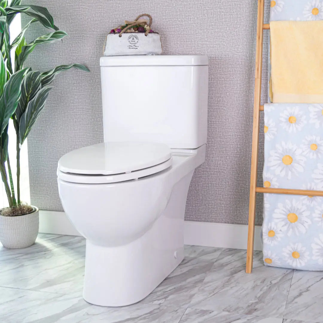 Caroma Caravelle Smart Two Piece Dual Flush Skirted Toilet (Button) - Plumbing Market