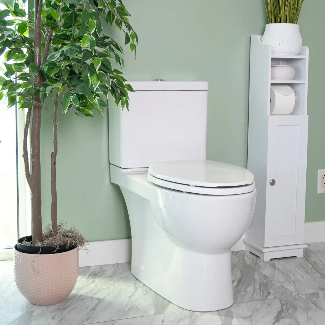 Caroma Caravelle Smart Two Piece Dual Flush Skirted Toilet (Button) - Plumbing Market