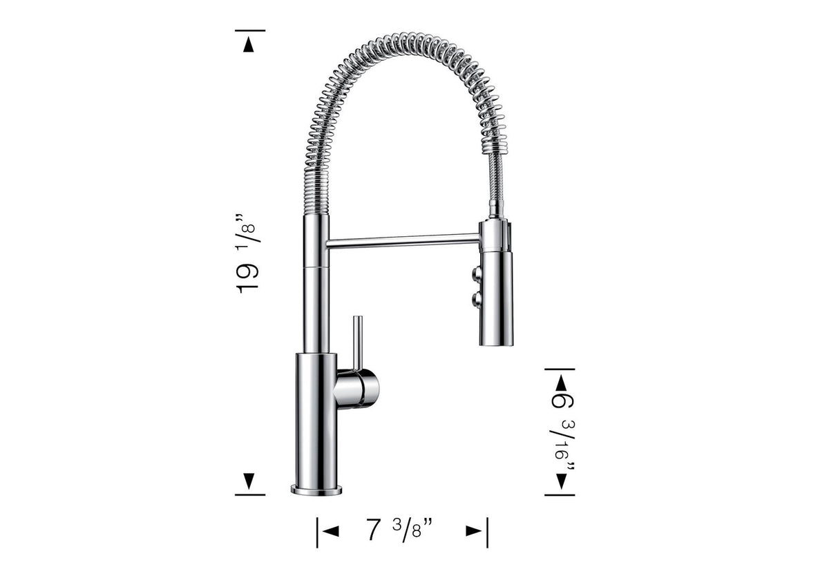 Blanco Catris kitchen faucet dimension drawing