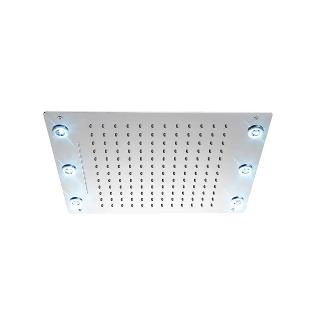 Ceiling shower head & waterfall 33x43cm [13x17in] LED (6x) - Plumbing Market