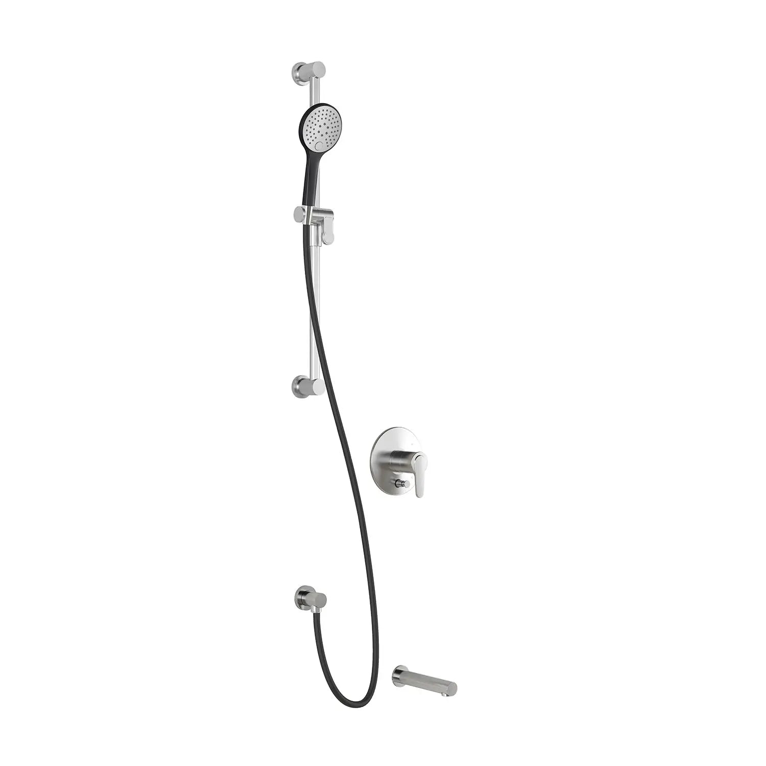 Kalia KONTOUR PB2 : Pressure Balance Tub and Shower System Black/Chrome BF1334-150 - Plumbing Market