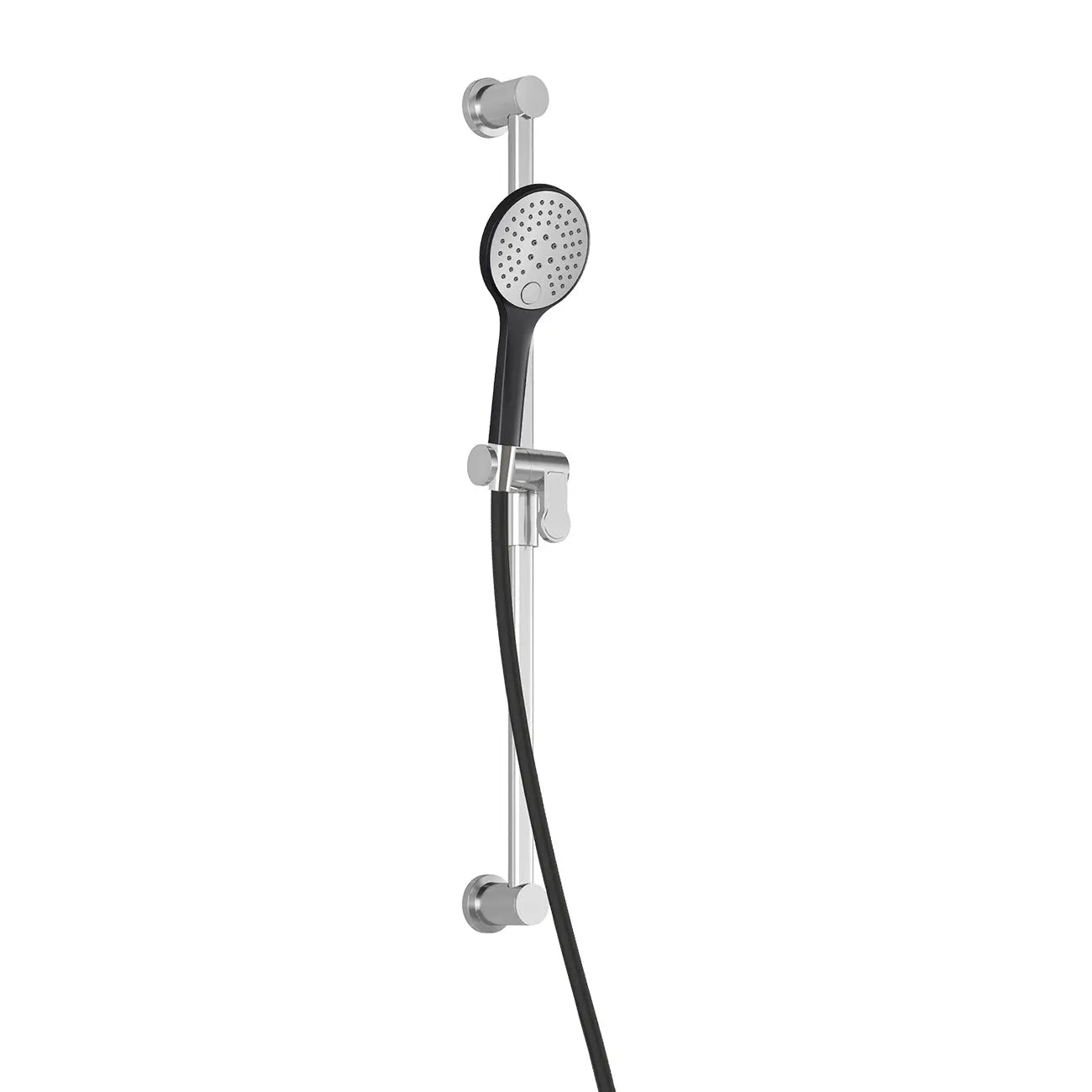 Kalia KONTOUR 2-Jet Handshower, Wallbar and 60'' Flexible and Soft PVC Hose Assembly Black/Chrome BF1408-150 - Plumbing Market