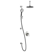 Kalia KONTOURPB4 (Valve Not Included) : Pressure Balance Shower System Vertical Ceiling Arm Black/Chrome BF1498-150-001 - Plumbing Market