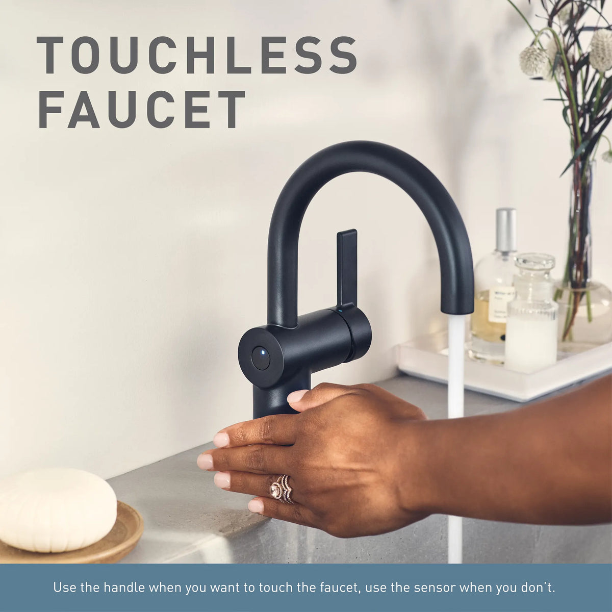 Moen Cia MotionSense Wave Single-Handle High-Arc Single Sensor Bathroom Faucet 6221EW in Chrome (6221EW) - view 11