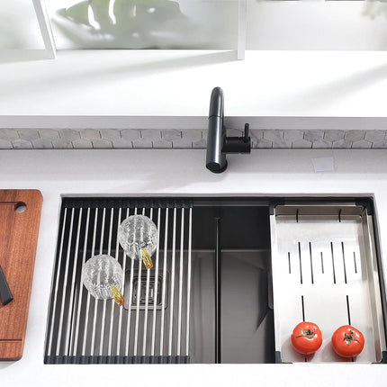 Cleo 32 Inch Workstation Undermount Double Bowl Kitchen Sink - Plumbing Market