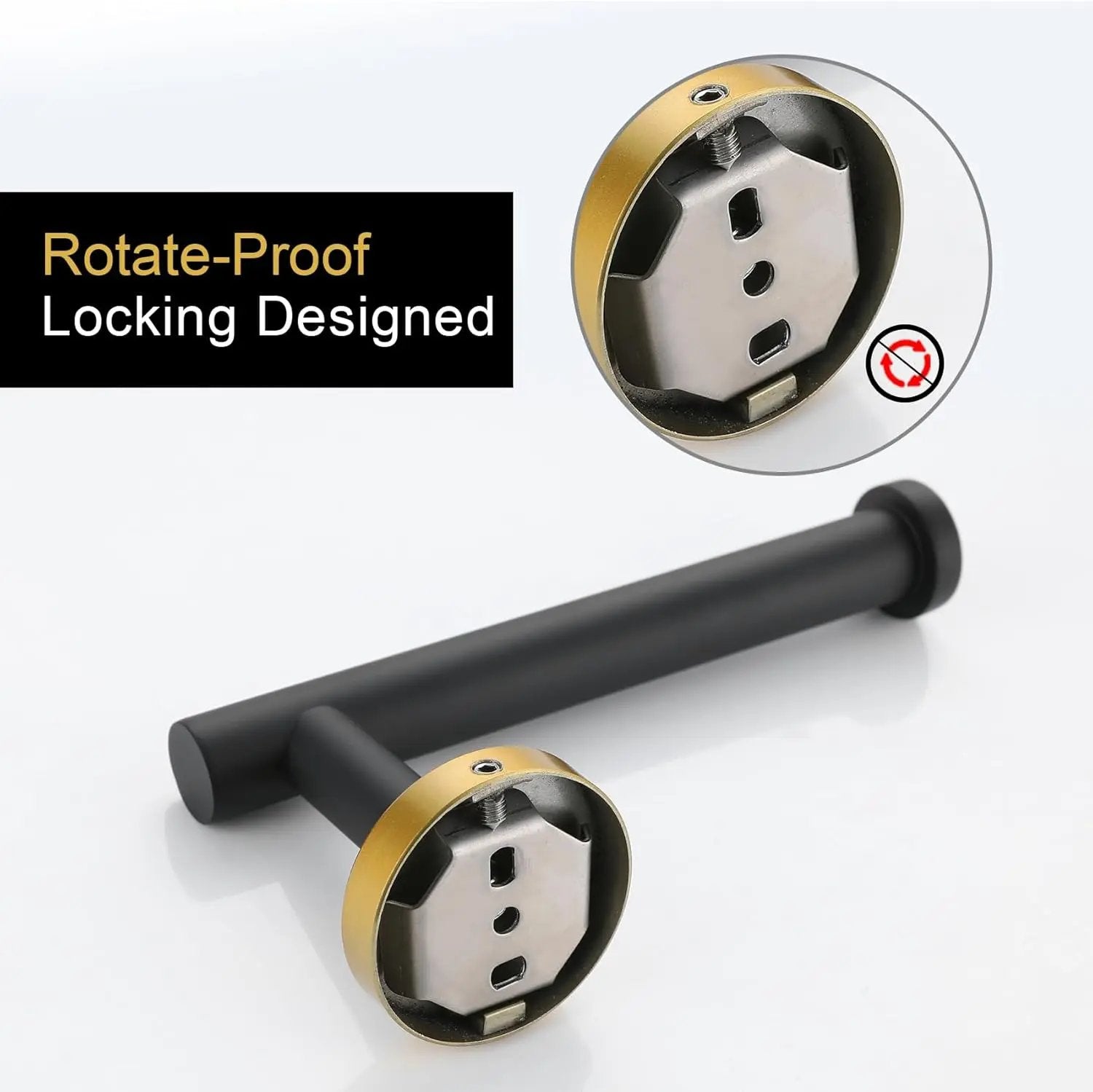 Cleo 4-Piece Bathroom Hardware Set Stainless Steel Black and Gold - Plumbing Market