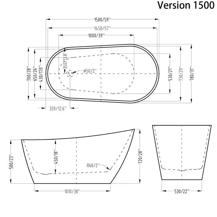 Cleo BANANA One Piece Freestanding Bathtub - Plumbing Market