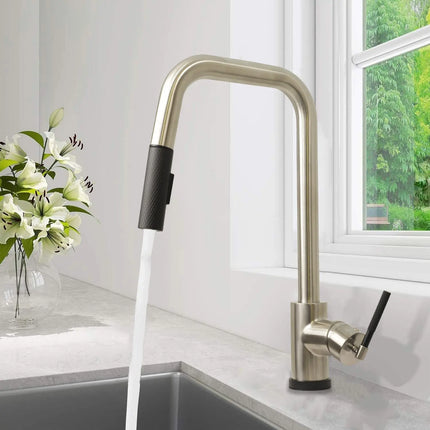 Cleo Cascade Single Handle Pull Down Spray Kitchen Faucet - Plumbing Market