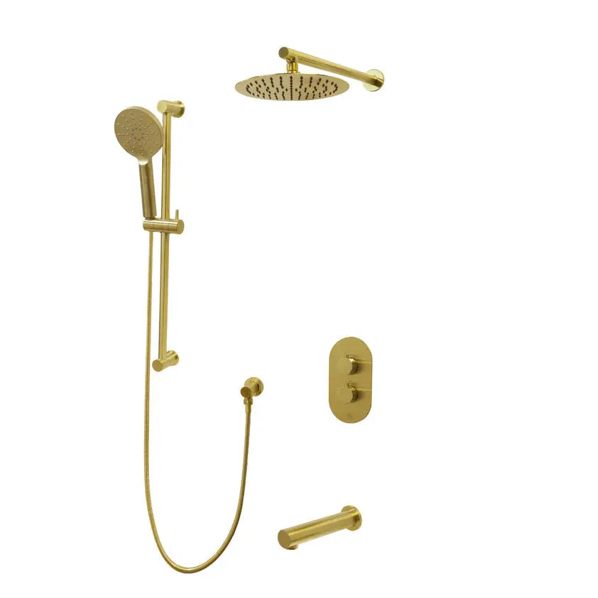 Cleo Crystal Three Way Thermostatic Shower Faucet With Tub Filler - Plumbing Market