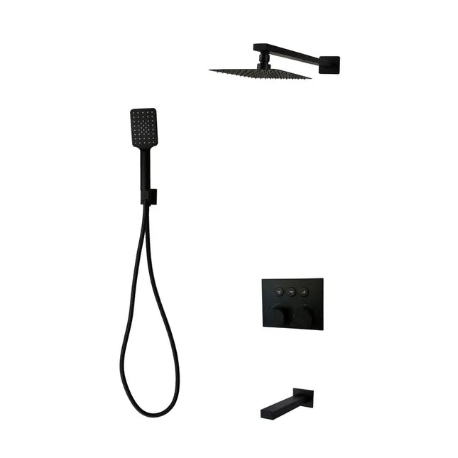 Cleo Diamond Push-button Three Way Thermostatic System - Kit 4 - Plumbing Market