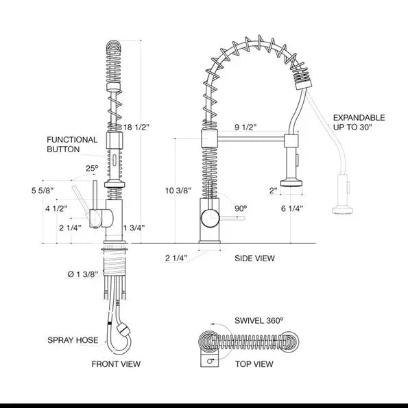 Cleo Edison Pull-Out Dual Spray Kitchen Faucet Matte Black - Plumbing Market