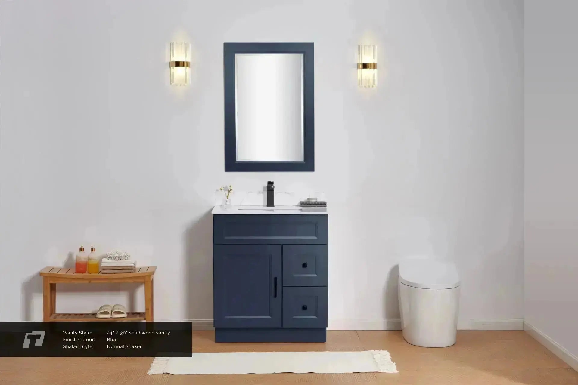 Cleo Hampton 24" Bevel Shaker Left Door Bathroom Vanity With Countertop - Plumbing Market