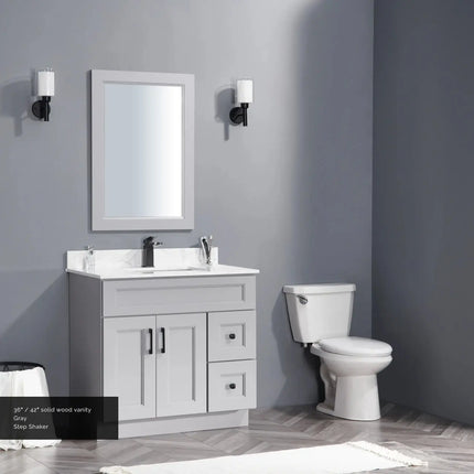 Cleo Hampton 42" Bevel Shaker Right Door Bathroom Vanity With Countertop - Plumbing Market