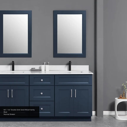 Cleo Hampton 60" Bevel Shaker Double Sink Solid Wood Bathroom Vanity With Countertop - Plumbing Market