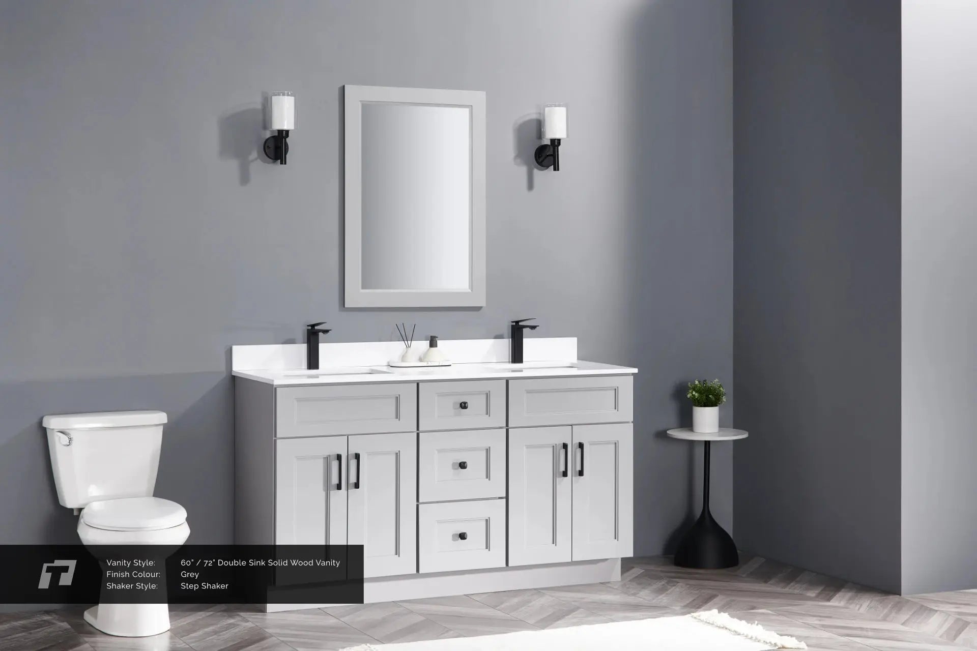 Cleo Hampton 72" Bevel Shaker Double Sink Solid Wood Bathroom Vanity With Countertop - Plumbing Market