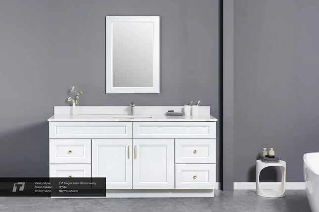 Cleo Hampton 72" Bevel Shaker Single Sink Bathroom Vanity With Countertop - Plumbing Market