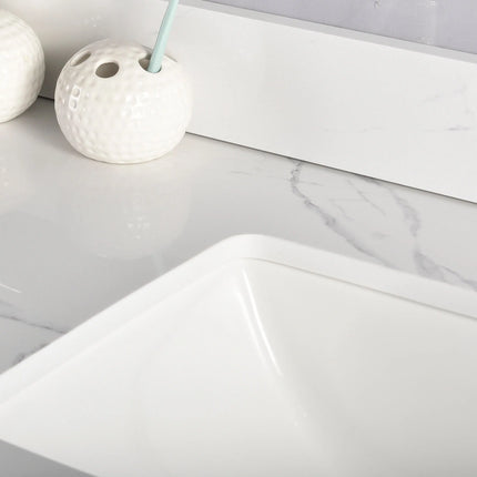 Cleo Hampton Bathroom Vanity Quartz Counter Top 60 Inch Single Sink - Plumbing Market