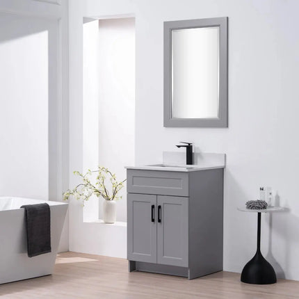 Cleo Hampton Bathroom Vanity With Quartz Counter Top 24 Inch - Plumbing Market
