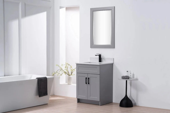Cleo Hampton Bathroom Vanity With Quartz Counter Top 24 Inch - Plumbing Market