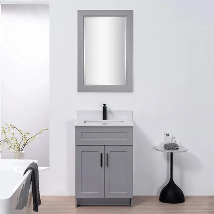 Cleo Hampton Bathroom Vanity With Quartz Counter Top 24 Inch - Plumbing Market
