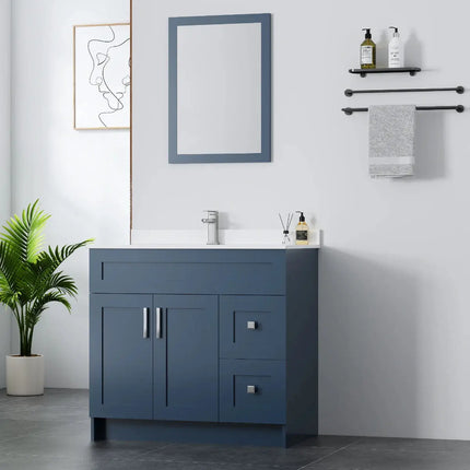 Cleo Hampton Bathroom Vanity With Quartz Counter Top 36 Inch Right Doors - Plumbing Market