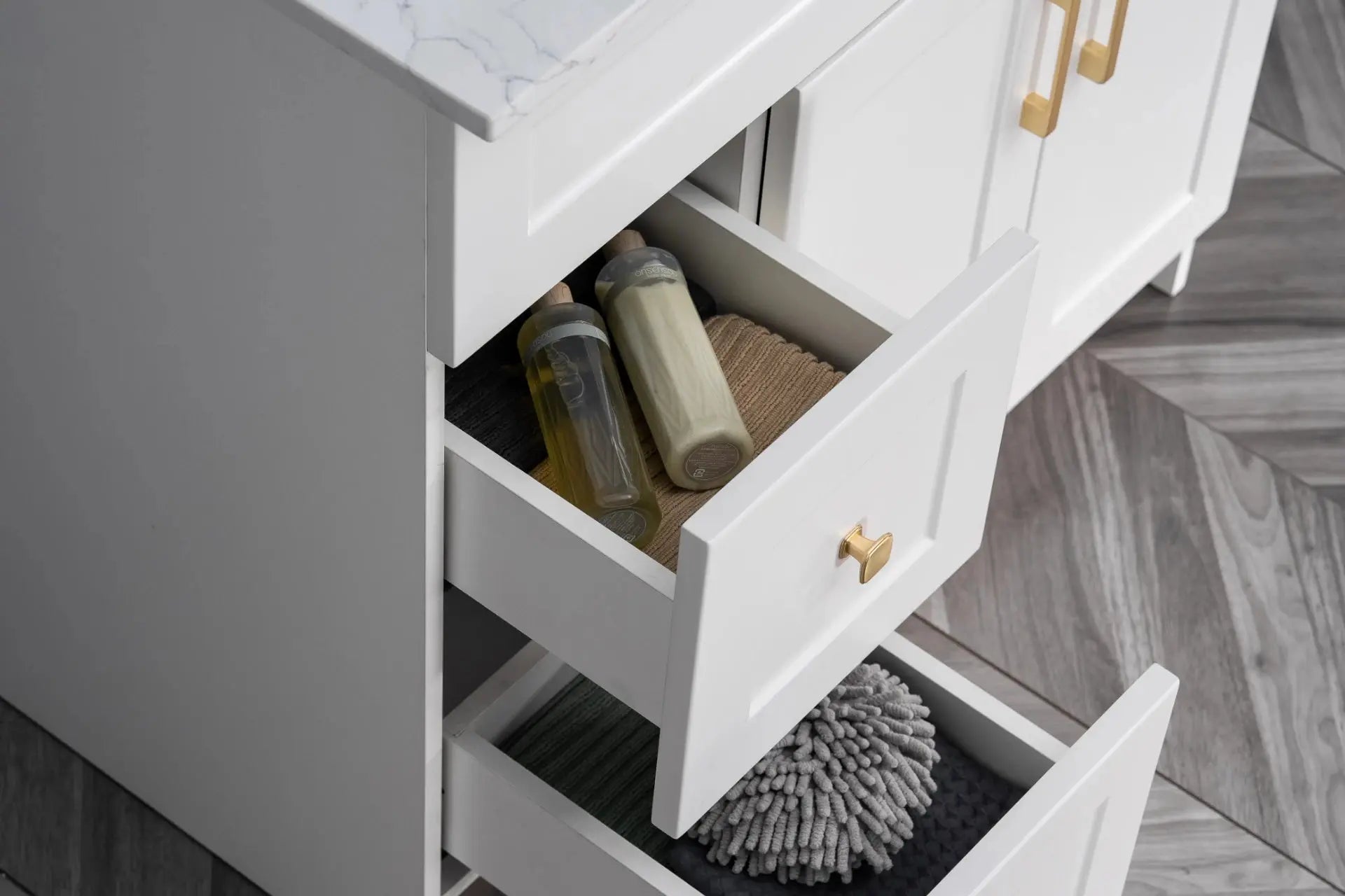 Cleo Hampton Bathroom Vanity With Quartz Counter Top 36 Inch Right Doors - Plumbing Market